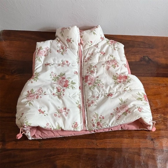 Altar'd State Jackets & Blazers - Altar'd State Vest Womens XS Floral Puffer Pink Full Zip Mock Neck Lined